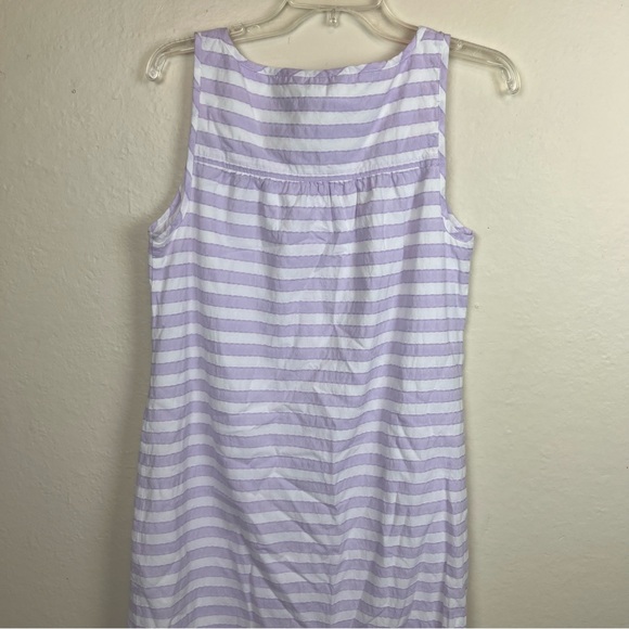 Southern Tide Corrine striped purple/white shift dress/fringe hem-woman’s small - Picture 8 of 11